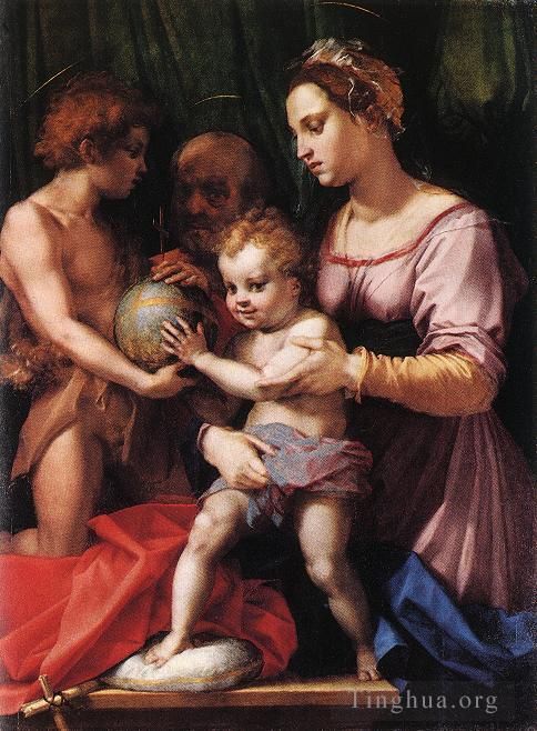 安德列亚·德尔萨托 的油画作品 -  《圣家族博尔盖里尼,WGA》