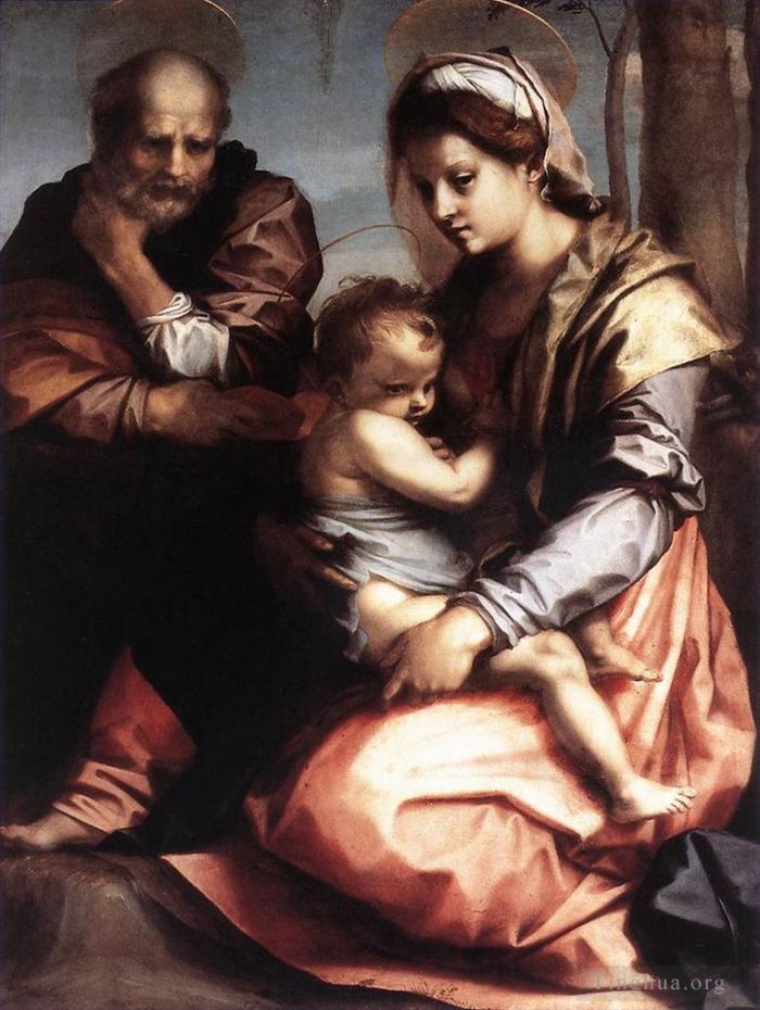 安德列亚·德尔萨托 的油画作品 -  《巴贝里尼圣家族》