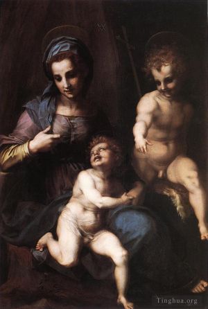艺术家安德列亚·德尔萨托作品《麦当娜和孩子与年轻的圣约翰》