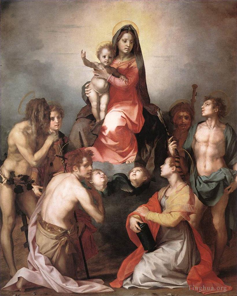 安德列亚·德尔萨托作品《荣耀与圣徒中的麦当娜》