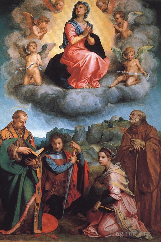 安德列亚·德尔萨托作品《圣母与四圣徒》