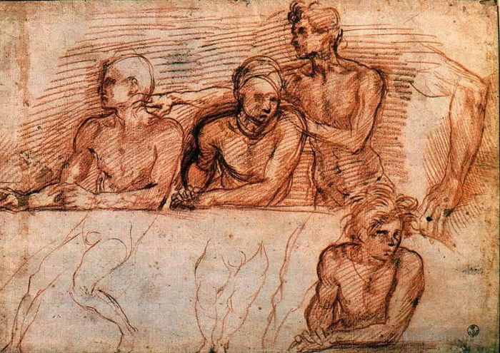 安德列亚·德尔萨托 的各类绘画作品 -  《最后的晚餐之草稿》
