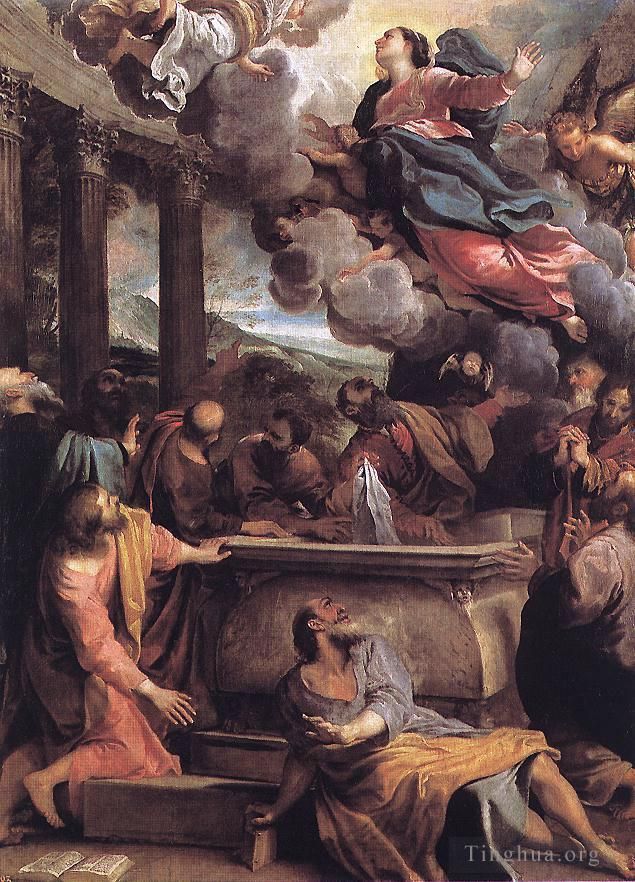 阿尼巴尔·卡拉齐 的油画作品 -  《圣母升天》