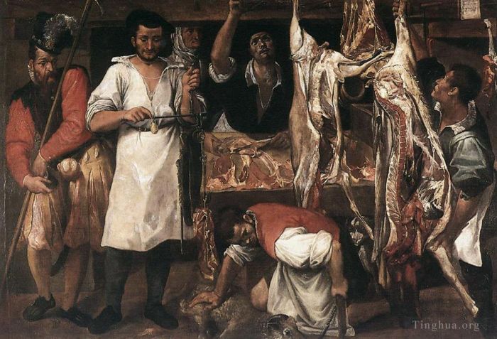 阿尼巴尔·卡拉齐 的油画作品 -  《肉店》