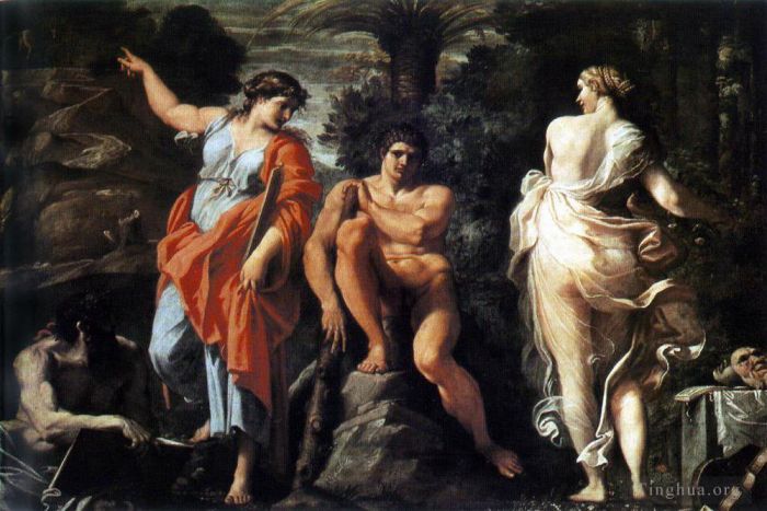 阿尼巴尔·卡拉齐 的油画作品 -  《赫拉克勒斯的选择》