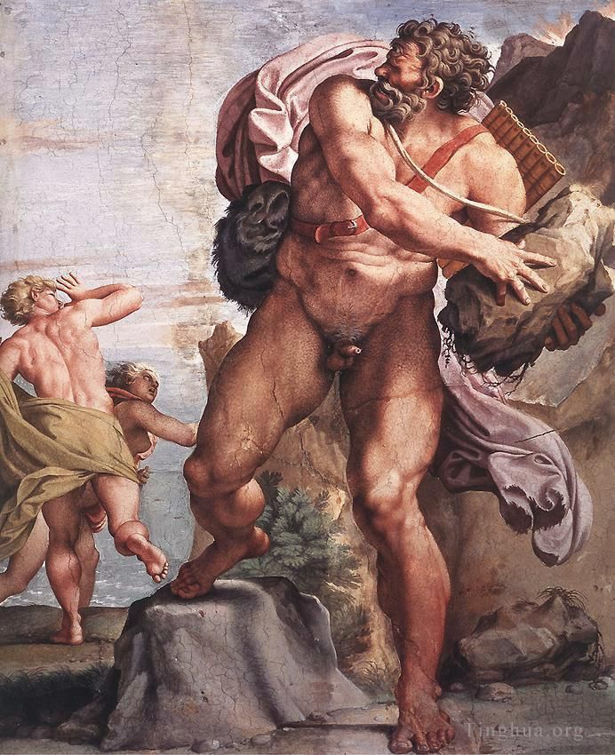 阿尼巴尔·卡拉齐 的油画作品 -  《独眼巨人波吕斐摩斯》