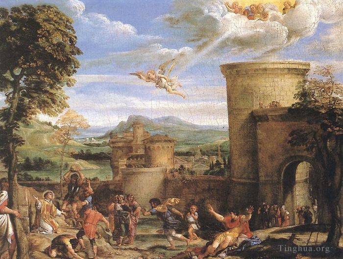 阿尼巴尔·卡拉齐 的油画作品 -  《圣斯蒂芬的殉难》