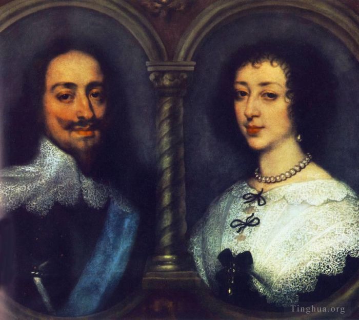 安东尼·凡·戴克 的油画作品 -  《英国查理一世和法国亨利埃塔》
