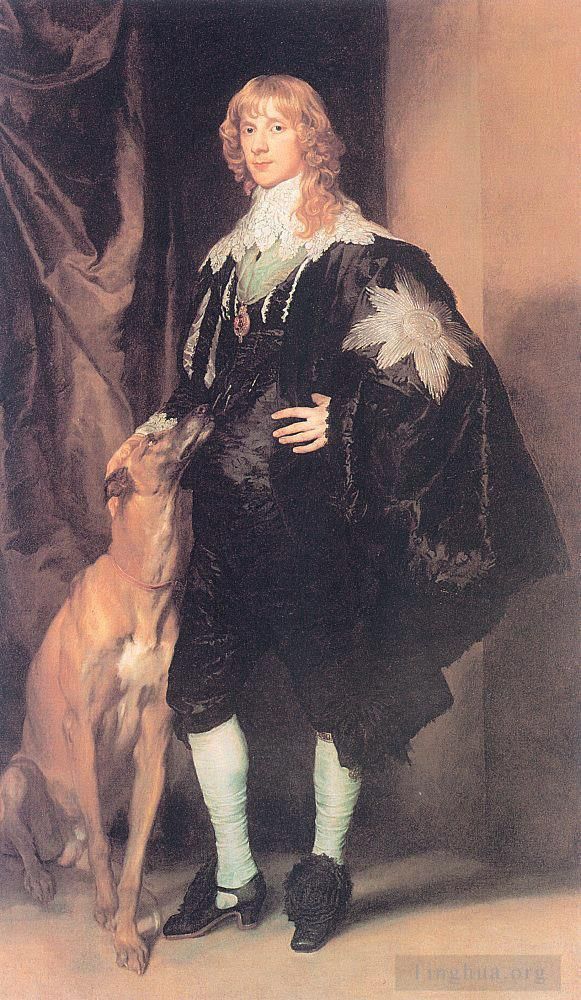 安东尼·凡·戴克 的油画作品 -  《伦诺克斯和里士满公爵詹姆斯·斯图尔特》