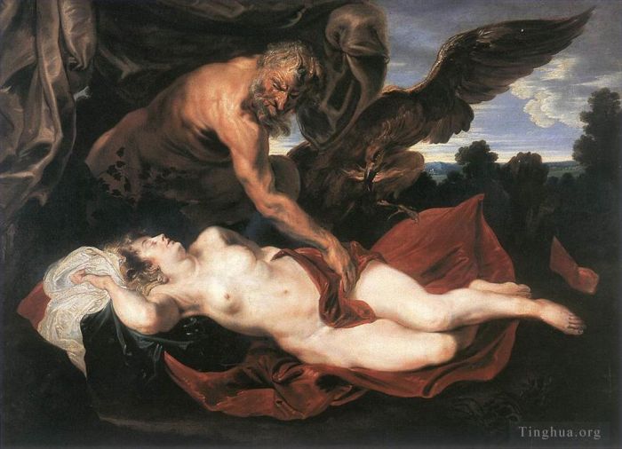 安东尼·凡·戴克 的油画作品 -  《朱庇特和安提奥普巴洛克神话安东尼·凡·戴克》