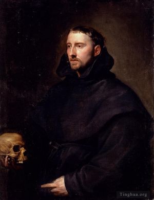 艺术家安东尼·凡·戴克作品《持有头骨的本笃会修道士的肖像》