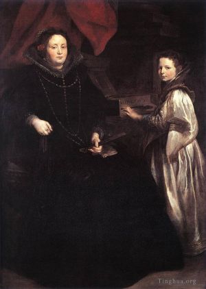 艺术家安东尼·凡·戴克作品《波尔齐亚·因佩里亚莱和她的女儿的肖像》