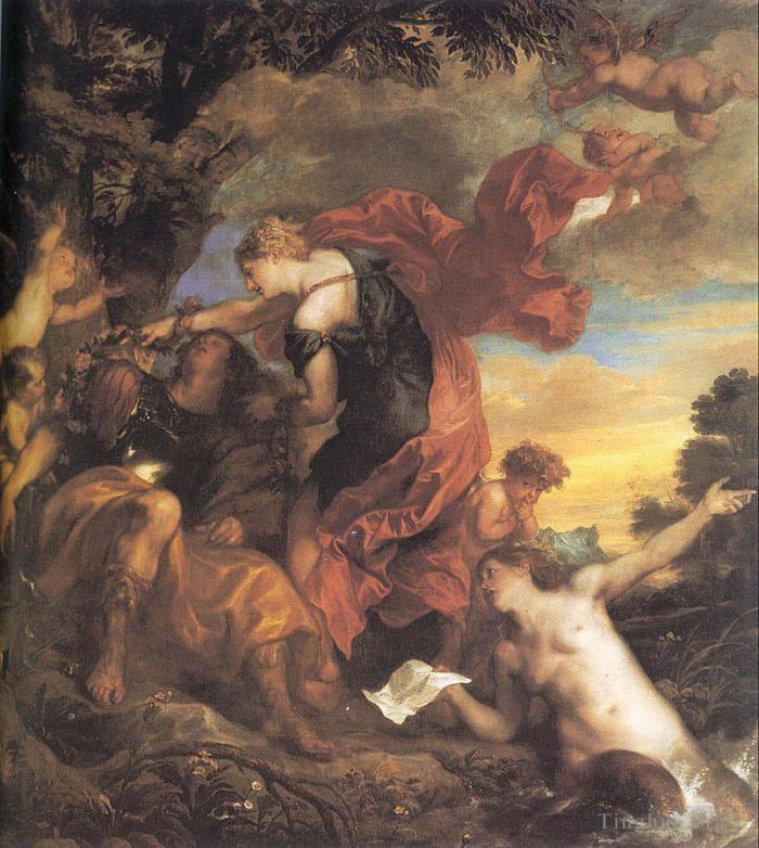 安东尼·凡·戴克 的油画作品 -  《里纳尔多和阿米达》