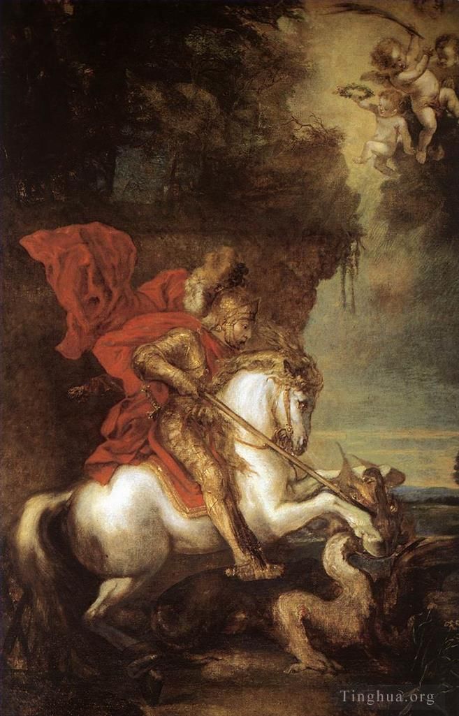 安东尼·凡·戴克 的油画作品 -  《圣乔治与龙》