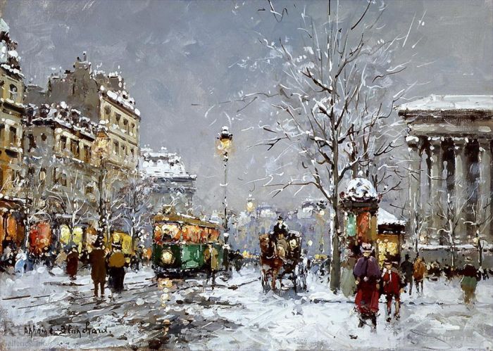 安托万·布兰卡德 的油画作品 -  《马德琳广场冬天》
