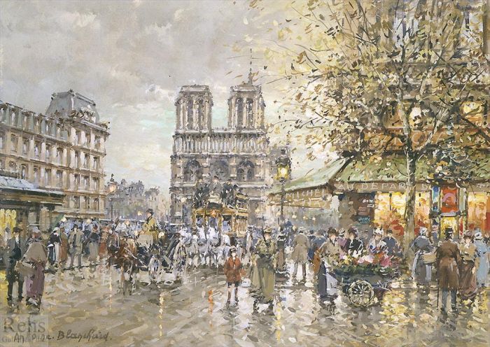 安托万·布兰卡德 的油画作品 -  《圣米歇尔广场圣母院》