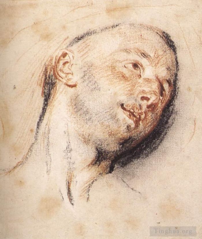 让·安东尼·华托 的油画作品 -  《一个男人的头》