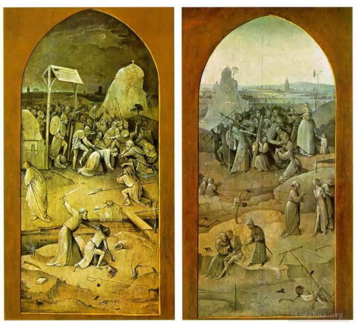 让·安东尼·华托 的油画作品 -  《三联画圣安东尼外翼的诱惑》