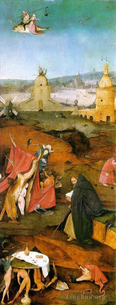 让·安东尼·华托 的油画作品 -  《三联画右翼圣安东尼的诱惑》