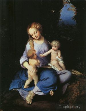 艺术家安东尼奥·达·柯列乔作品《麦当娜和孩子与年轻的圣约翰》