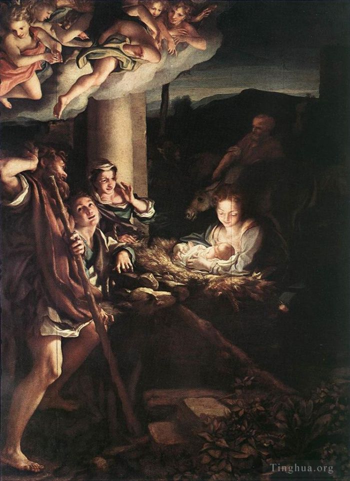 安东尼奥·达·柯列乔 的油画作品 -  《耶稣诞生圣夜》