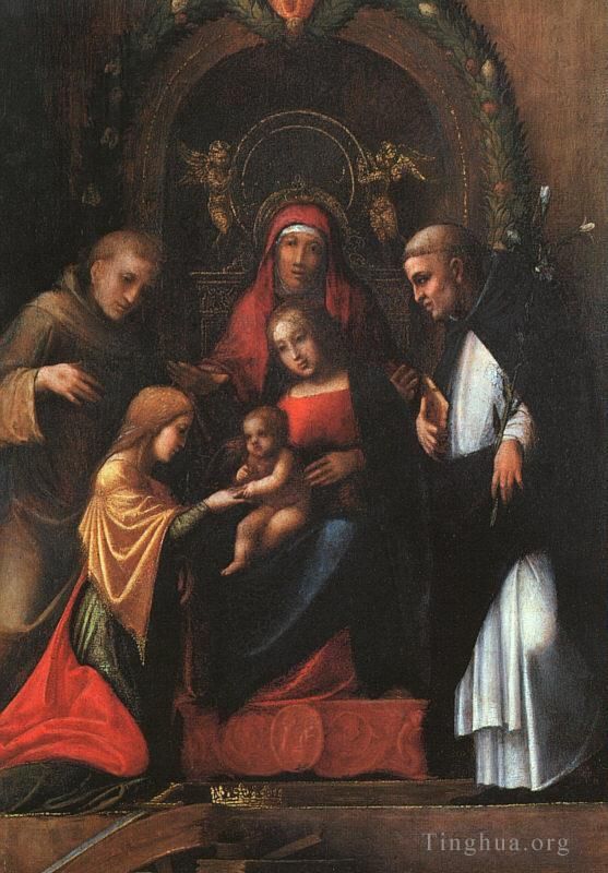 安东尼奥·达·柯列乔 的油画作品 -  《圣凯瑟琳的神秘婚姻》