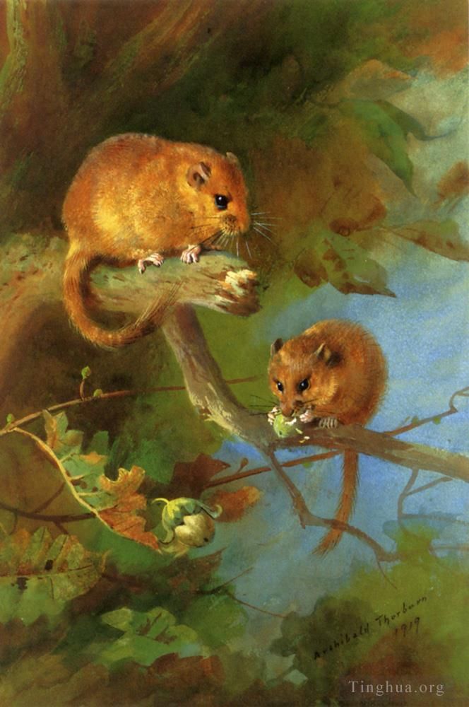阿奇博尔德·索伯恩 的油画作品 -  《睡鼠》