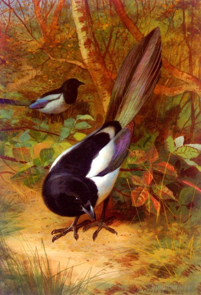 阿奇博尔德·索伯恩 的油画作品 -  《喜鹊》