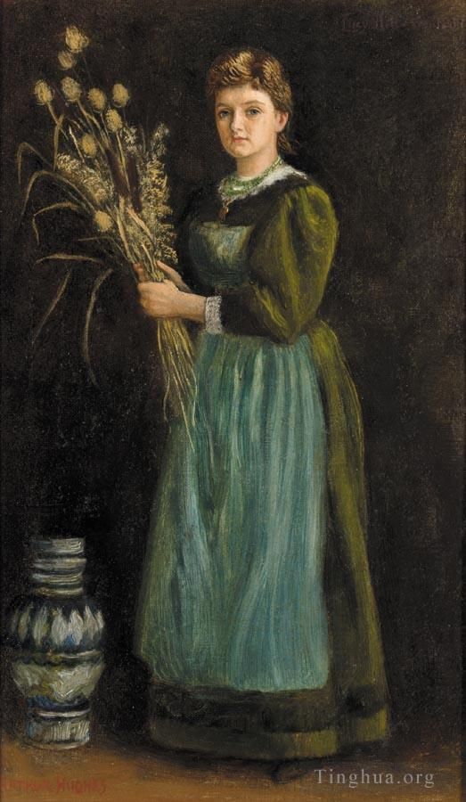 亚瑟·休斯 的油画作品 -  《露西·希尔》