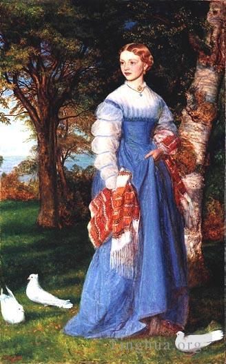 亚瑟·休斯 的油画作品 -  《路易莎·詹纳夫人的肖像》