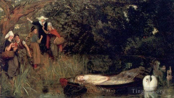 亚瑟·休斯 的油画作品 -  《夏洛特夫人》