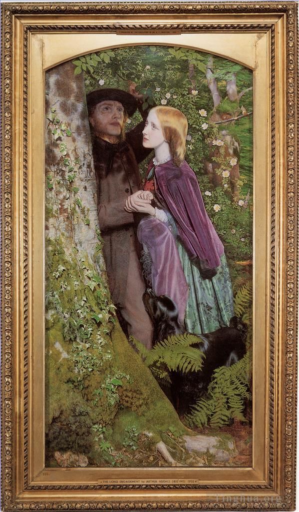亚瑟·休斯 的油画作品 -  《漫长的订婚》