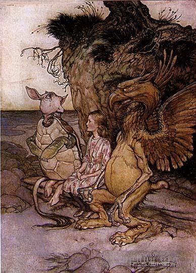 亚瑟·拉克汉 的各类绘画作品 -  《爱丽丝梦游仙境假海龟的故事》