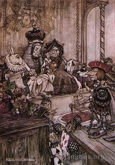 亚瑟·拉克汉 的各类绘画作品 -  《爱丽丝梦游仙境谁偷了馅饼》