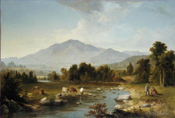 亚瑟·布朗·杜兰德 的油画作品 -  《高点山打肯山脉》
