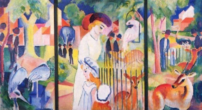 奥古斯特·麦克 的油画作品 -  《动物园逻辑花园》