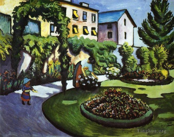 奥古斯特·麦克 的油画作品 -  《花园图片》