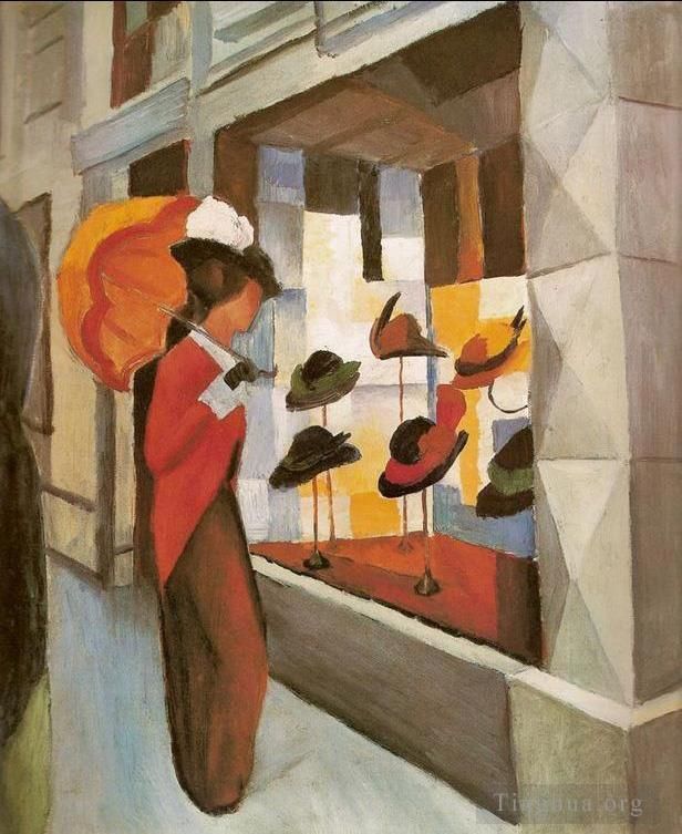 奥古斯特·麦克 的油画作品 -  《女帽小屋满载》