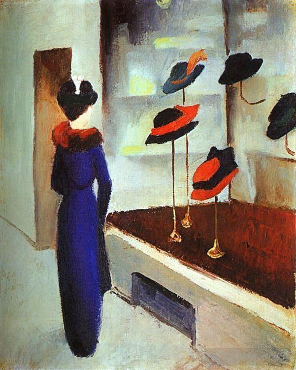 奥古斯特·麦克 的油画作品 -  《女帽店小屋满载》