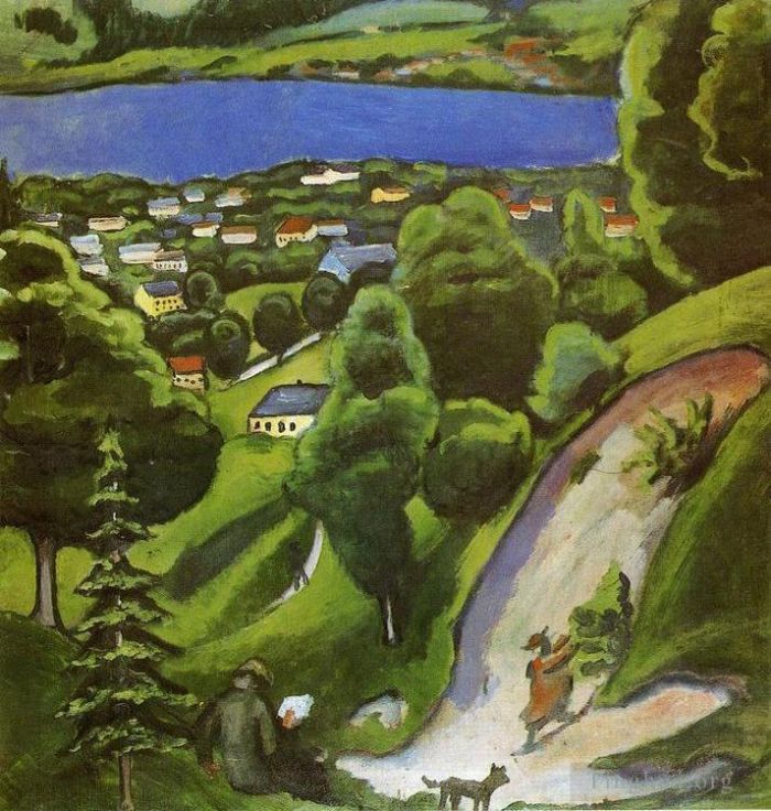 奥古斯特·麦克 的油画作品 -  《泰根见风景》