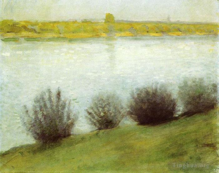 奥古斯特·麦克 的油画作品 -  《赫策尔附近的莱茵河》