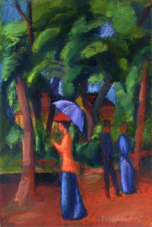 奥古斯特·麦克 的油画作品 -  《公园散步》