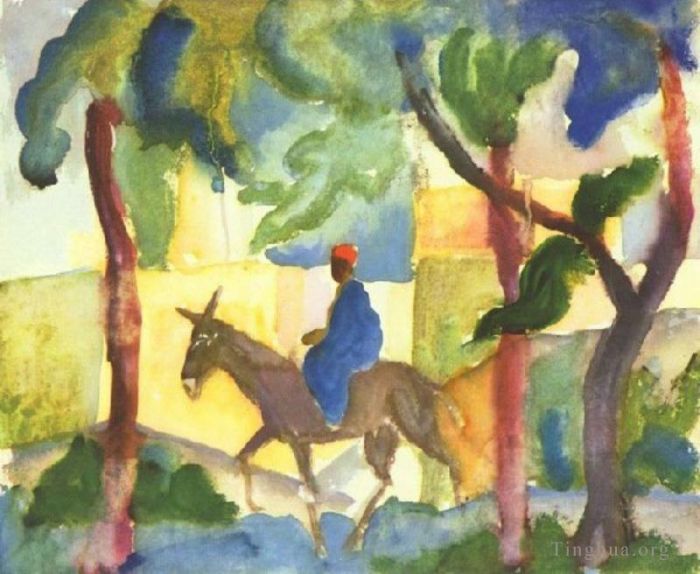 奥古斯特·麦克 的各类绘画作品 -  《驴马人》