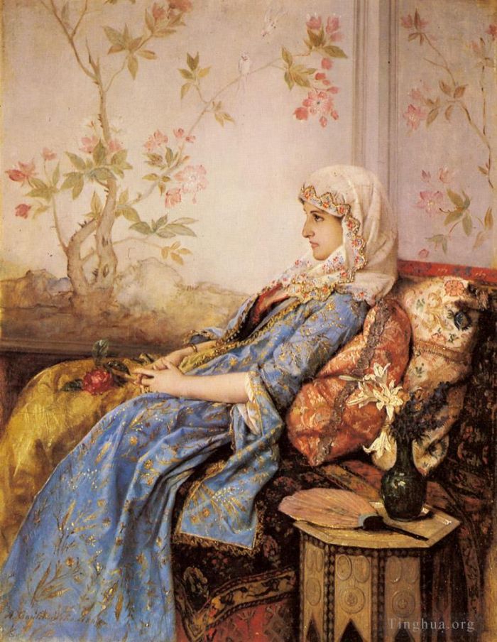 奥古斯特·托尔穆奇 的油画作品 -  《室内异域风情之美》