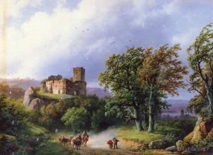 艺术家巴伦德·科内利斯· 考艾考克作品《荷兰,180,至,186,城堡废墟》