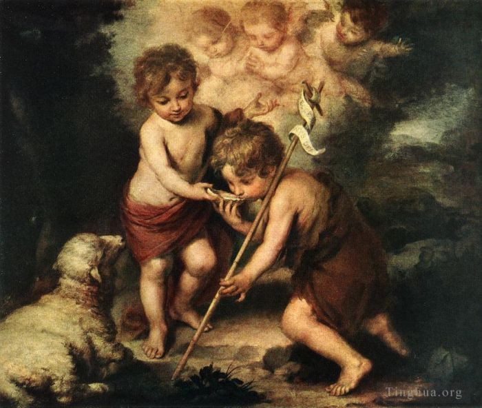 巴托洛梅·埃斯特万·牟利罗 的油画作品 -  《带壳的孩子》