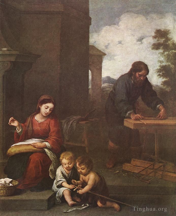 巴托洛梅·埃斯特万·牟利罗 的油画作品 -  《神圣家族与婴儿圣约翰》
