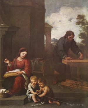 艺术家巴托洛梅·埃斯特万·牟利罗作品《神圣家族与婴儿圣约翰》