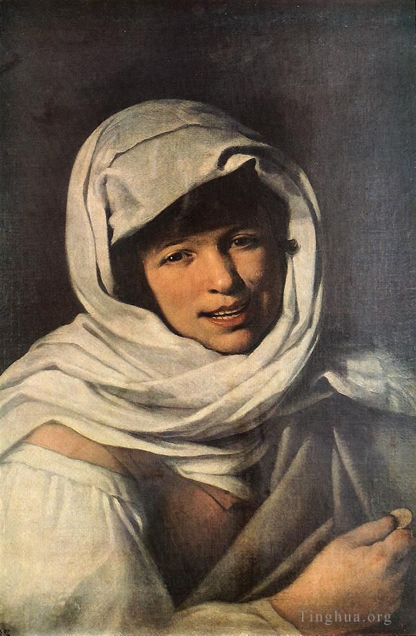 巴托洛梅·埃斯特万·牟利罗 的油画作品 -  《拿硬币的女孩,加利西亚女孩》