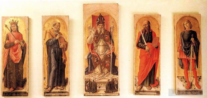 巴尔托洛梅奥·维瓦利尼 的各类绘画作品 -  《圣安布罗斯多联画》